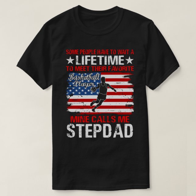 Camiseta Jogador de basquetebol me chama STEPDAD (Frente do Design)