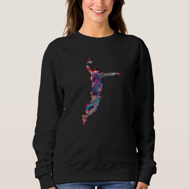 Camiseta Jogador de basquetebol Slam Dunk Red Fractal Abstr (Frente)