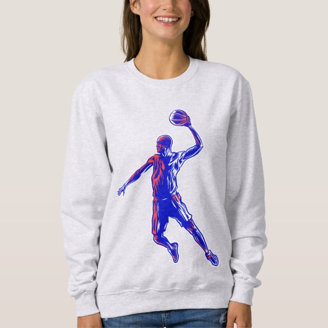 Camiseta Jogador de basquetebol Slam Dunk, Vermelho e Azul  (Frente)