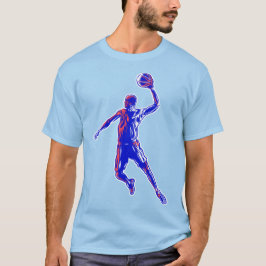 Camiseta Jogador de basquetebol Slam Dunk, Vermelho e Azul 