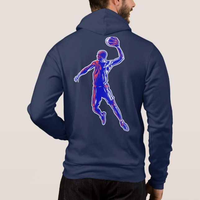 Camiseta Jogador de basquetebol Slam Dunk, Vermelho e Azul  (Verso)