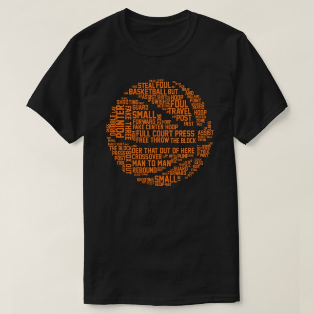 Camiseta Jogador de basquetebol Typografia (Frente do Design)