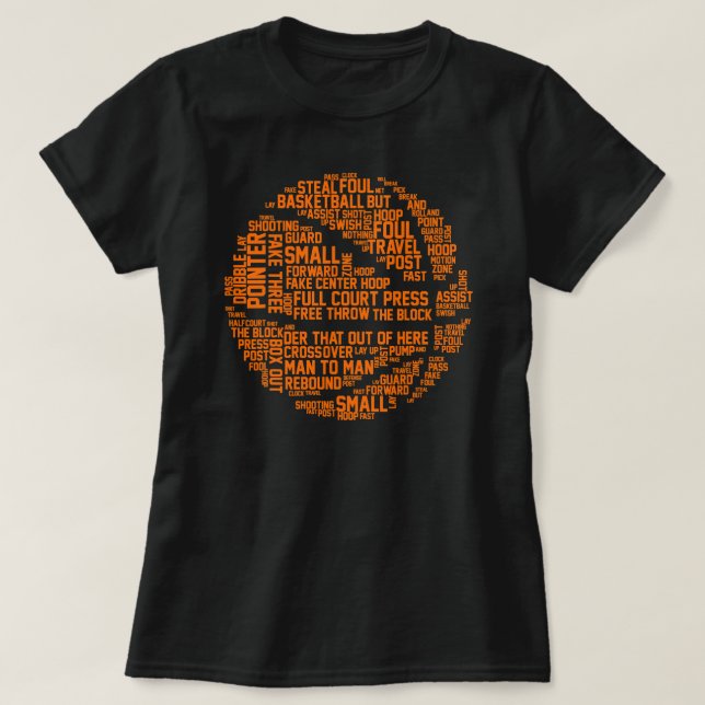 Camiseta Jogador de basquetebol Typografia (Frente do Design)