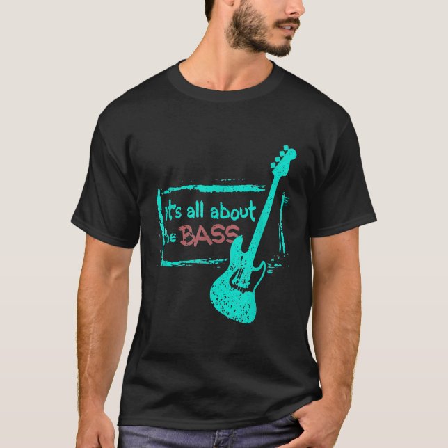 Camiseta Jogador De Bass Men Para O Jogador De Violão Bass  (Frente)