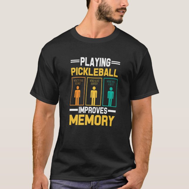 Camiseta Jogador De Bateria De Pickleball Diversão Hob (Frente)