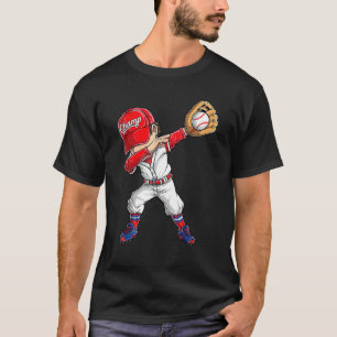Camiseta Jogador de Beisebol Dabbing Receptor Arremessador