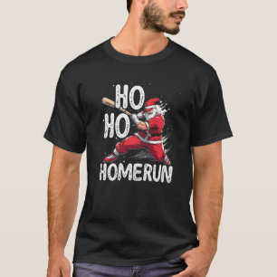 Camiseta Jogador de Beisebol de Natal Receptor de Natal Arr