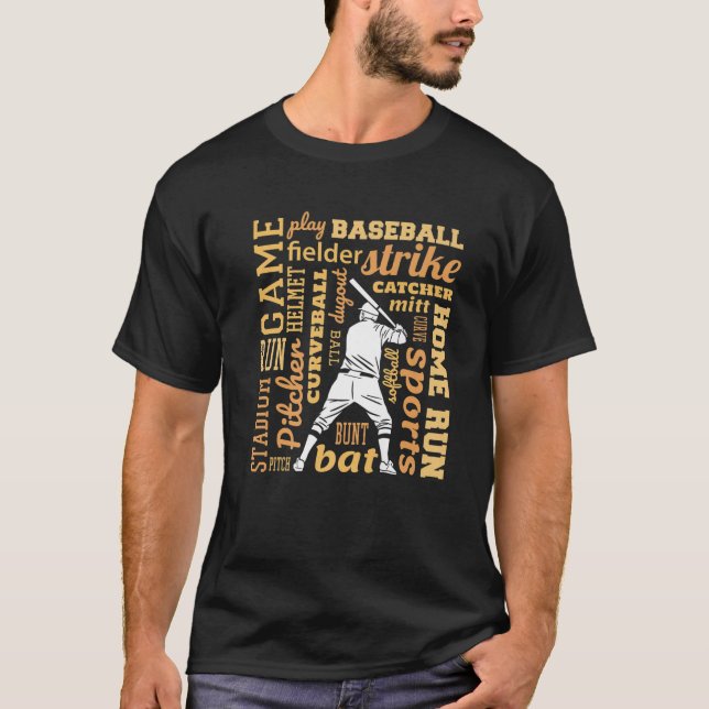 Camiseta Jogador De Beisebol Engraçado E Cotas, Legal Ga De (Frente)