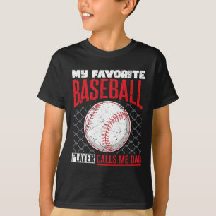 Camiseta Jogador de Beisebol Favorito Me Chama de Papai Bei