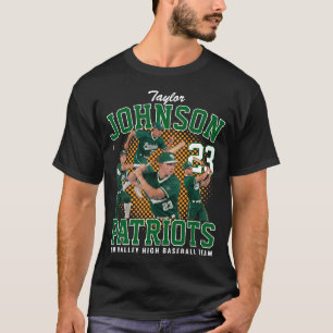 Camiseta Jogador de Beisebol Foto Personalizada Bota Retro