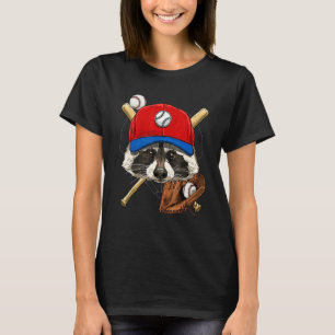 Camiseta Jogador de beisebol Guaxinim Receptor Arremessador
