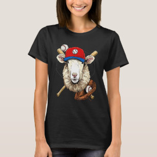 Camiseta Jogador de Beisebol Ovelha Cordeiro Arremessador R