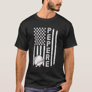Camiseta Jogador De Beisebol Pepere Avô Us Flag Pe