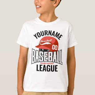 Camiseta Jogador de Beisebol Personalizado NOME Equipe Camp