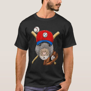 Camiseta Jogador de Beisebol Rato Rato Receptor Arremessado