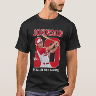 Camiseta Jogador de Beisebol Sênior Número Foto Personaliza