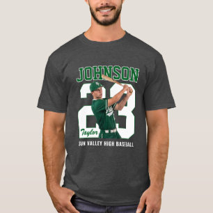 Camiseta Jogador de Beisebol Sênior Número Foto Personaliza