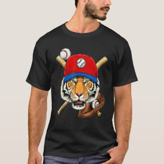Camiseta Jogador de beisebol Tiger  Arremessador Receptor T