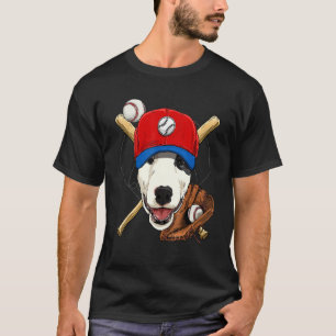 Camiseta Jogador de beisebol Treina Bull Terrier Pet Dog Pi