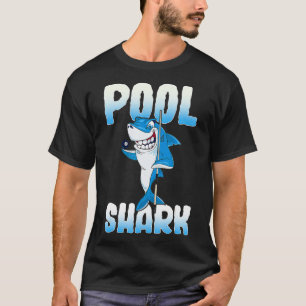 Camiseta Jogador de Bilhares de Piscina Engraçado de Tubar