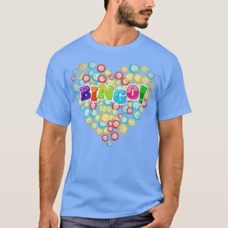 Camiseta Jogador de Bingo do Coração Jogando Jogo Chamador