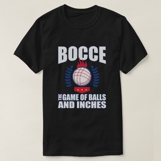 Camiseta Jogador de Bocce oferece o jogo de bolas e chupas (Frente do Design)