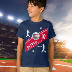 Camiseta Jogador de Bola de Baseball com Festa de aniversár