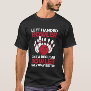 Camiseta Jogador de Boliche Canhoto Engraçado Boliche Jogad