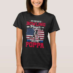 Camiseta Jogador de Boliche da Bandeira dos EUA Retro Me Ch