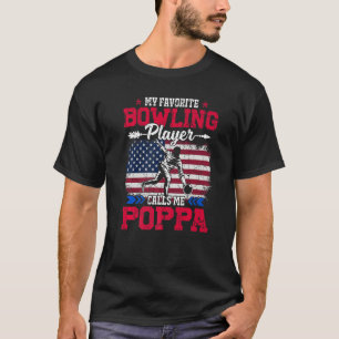 Camiseta Jogador de Boliche da Bandeira Retro dos EUA Me Ch