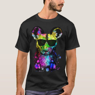 Camiseta Jogador de cães selvagens Pop africanos com Fones 