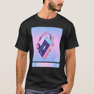 Camiseta Jogador de Cassete Walkman 80s japonês Otaku Ae