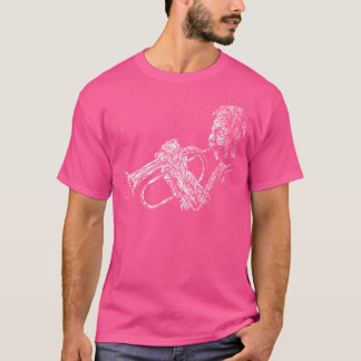 Camiseta Jogador de Cornet Trompete Musico francês do Corno