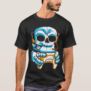 Camiseta Jogador de crânio com joystick