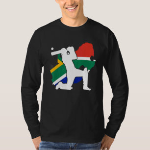 Camiseta Jogador de críquete africano Patriótico África do 
