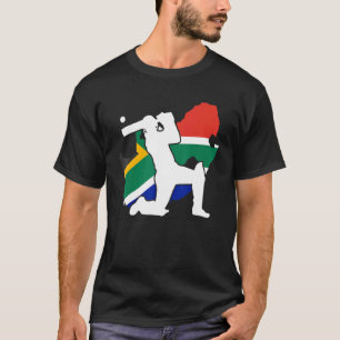 Camiseta Jogador de críquete africano Patriótico África do 