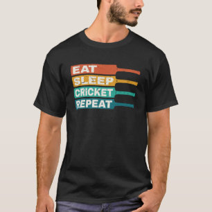 Camiseta Jogador de críquete Coma Críquete Repetitivo do So