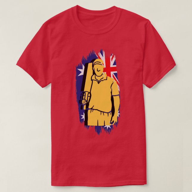 Camiseta Jogador de críquete da Austrália (Frente do Design)