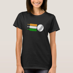Camiseta Jogador de críquete da Índia Bola Bandeira indiana