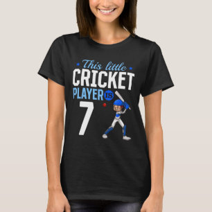 Camiseta Jogador de críquete de aniversário de 7 anos