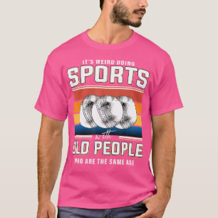 Camiseta Jogador de críquete do Velho Homem aposentado apos