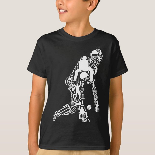 Camiseta Jogador de críquete para os símbolos do esporte (Frente)