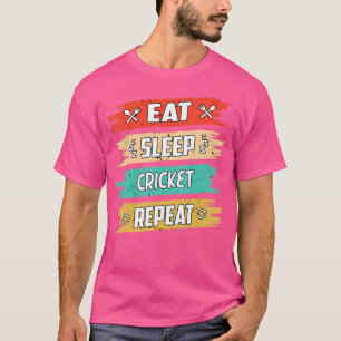 Camiseta Jogador de críquete Repita o Cricket do Sleep