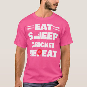 Camiseta Jogador de críquete Repita o Cricket do Sleep