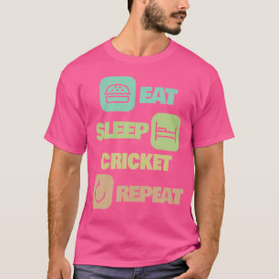 Camiseta Jogador de críquete Repita o Cricket do Sleep