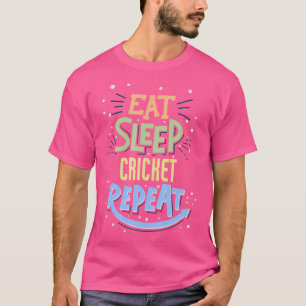 Camiseta Jogador de críquete Repita o Cricket do Sleep