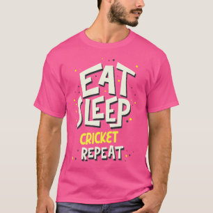 Camiseta Jogador de críquete Repita o Cricket do Sleep