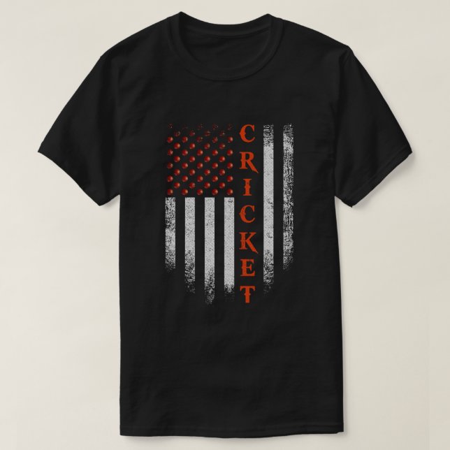 Camiseta Jogador de críquete Roupa dos EUA Flag Cricket Ame (Frente do Design)