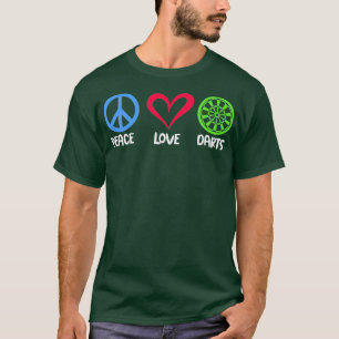 Camiseta Jogador de dardos bonitos de amor pela paz