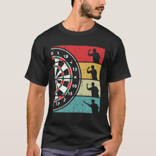 Camiseta Jogador de Dardos do Quadro Retro Esportivo Homens